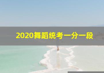 2020舞蹈统考一分一段