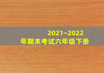 2021~2022年期末考试六年级下册