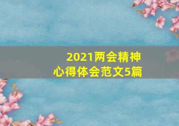 2021两会精神心得体会范文5篇