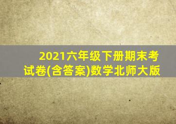 2021六年级下册期末考试卷(含答案)数学北师大版