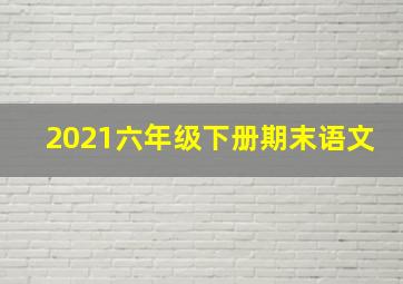 2021六年级下册期末语文