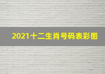 2021十二生肖号码表彩图