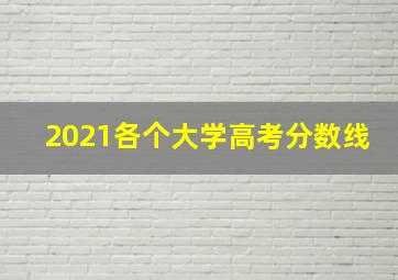 2021各个大学高考分数线