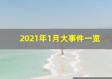 2021年1月大事件一览