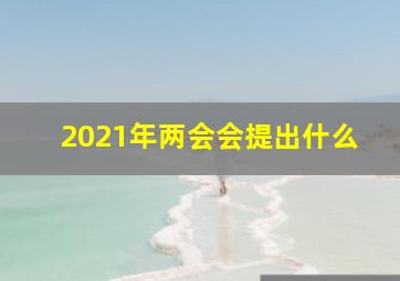 2021年两会会提出什么