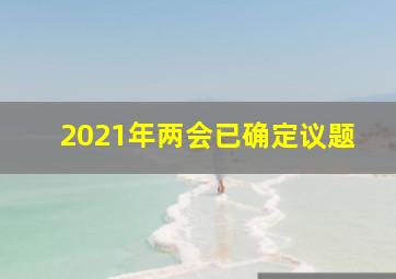 2021年两会已确定议题