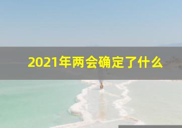 2021年两会确定了什么