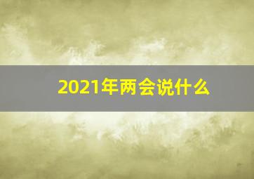 2021年两会说什么