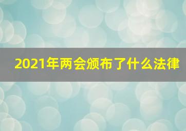 2021年两会颁布了什么法律