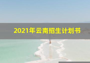 2021年云南招生计划书