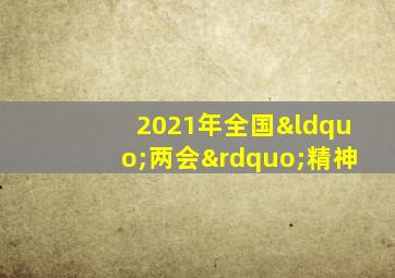 2021年全国“两会”精神