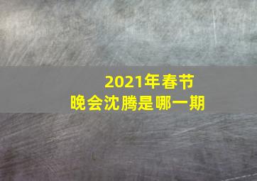 2021年春节晚会沈腾是哪一期