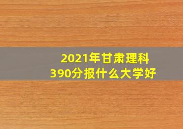 2021年甘肃理科390分报什么大学好