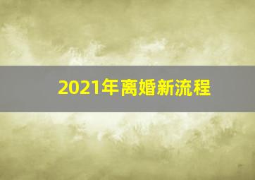 2021年离婚新流程