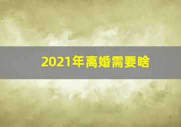 2021年离婚需要啥