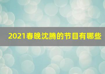 2021春晚沈腾的节目有哪些