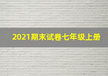 2021期末试卷七年级上册