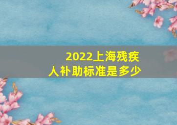 2022上海残疾人补助标准是多少