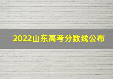 2022山东高考分数线公布