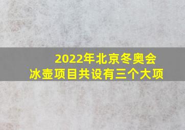 2022年北京冬奥会冰壶项目共设有三个大项