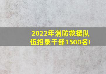 2022年消防救援队伍招录干部1500名!