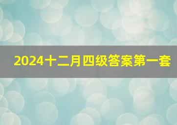 2024十二月四级答案第一套