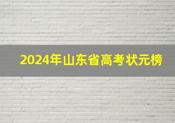 2024年山东省高考状元榜