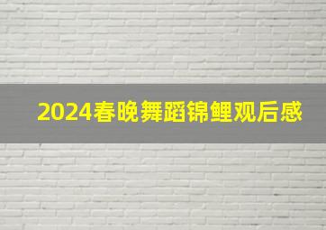 2024春晚舞蹈锦鲤观后感