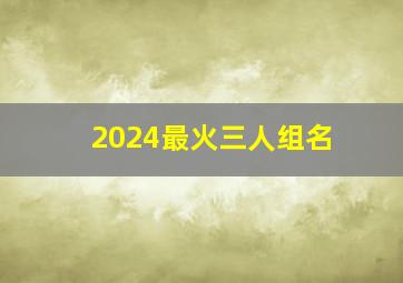 2024最火三人组名