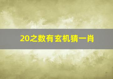 20之数有玄机猜一肖