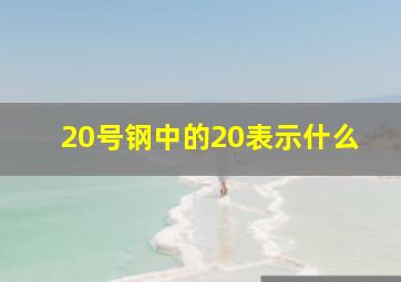 20号钢中的20表示什么