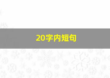 20字内短句