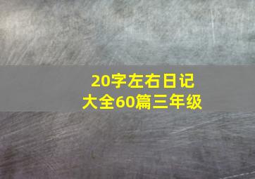 20字左右日记大全60篇三年级