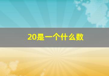 20是一个什么数