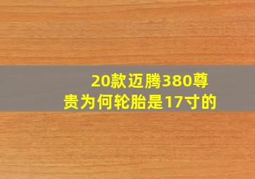 20款迈腾380尊贵为何轮胎是17寸的