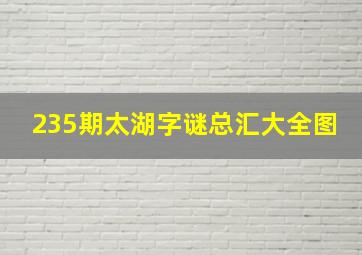 235期太湖字谜总汇大全图