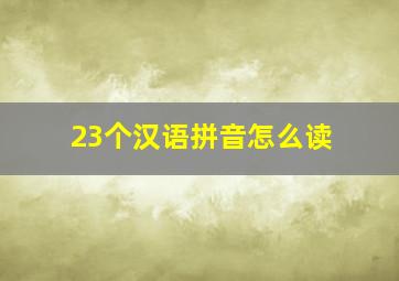 23个汉语拼音怎么读