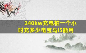 240kw充电桩一个小时充多少电宝马i5能用