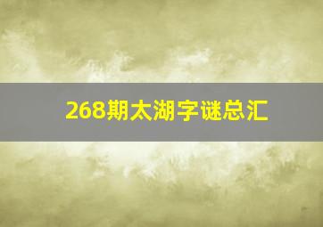 268期太湖字谜总汇