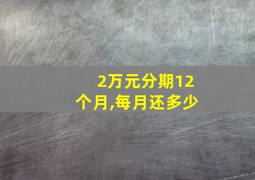 2万元分期12个月,每月还多少