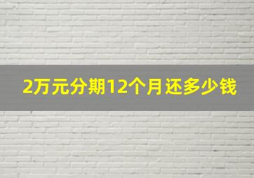 2万元分期12个月还多少钱