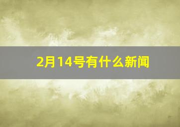 2月14号有什么新闻