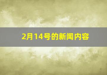 2月14号的新闻内容