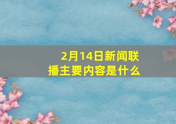 2月14日新闻联播主要内容是什么