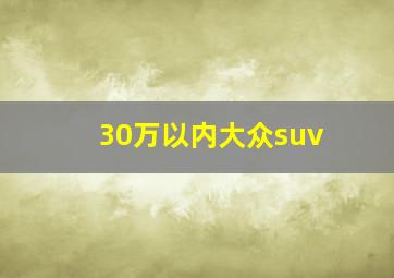 30万以内大众suv