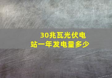 30兆瓦光伏电站一年发电量多少