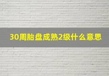 30周胎盘成熟2级什么意思