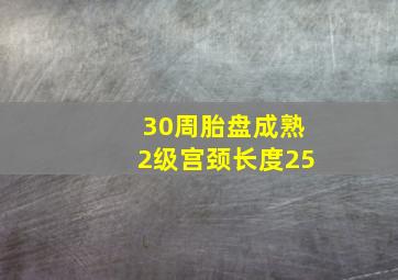 30周胎盘成熟2级宫颈长度25