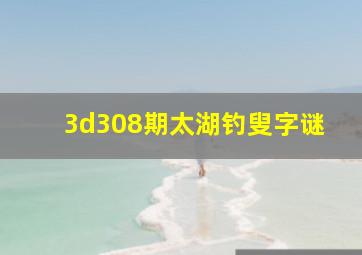 3d308期太湖钓叟字谜