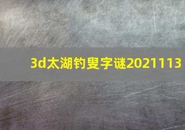 3d太湖钓叟字谜2021113